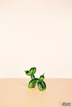 Bubbles - Electroplated Balloon Dog Artefact - Green