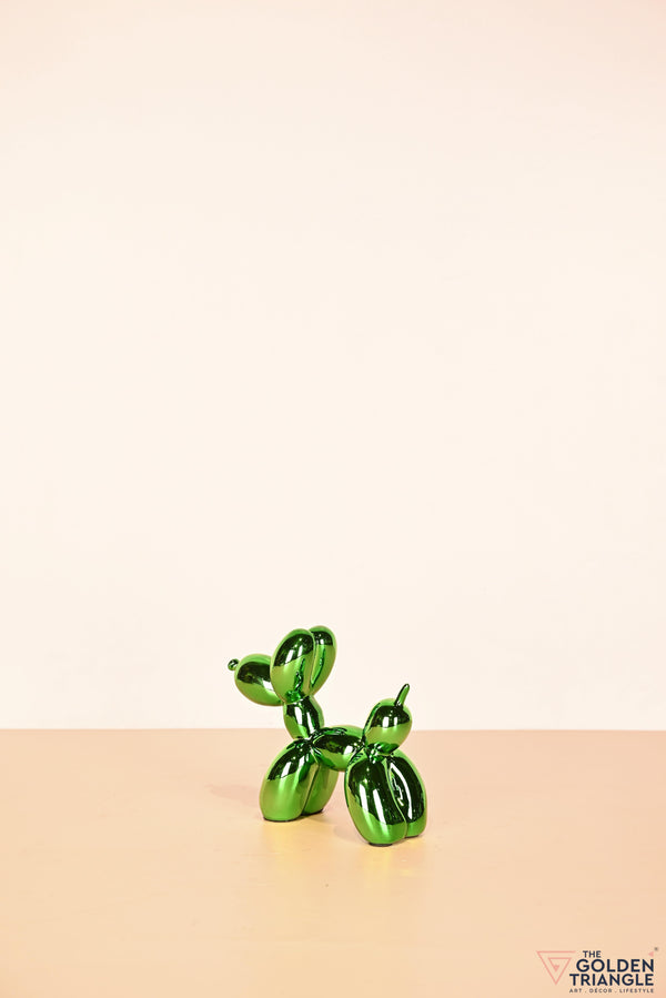 Bubbles - Electroplated Balloon Dog Artefact - Green