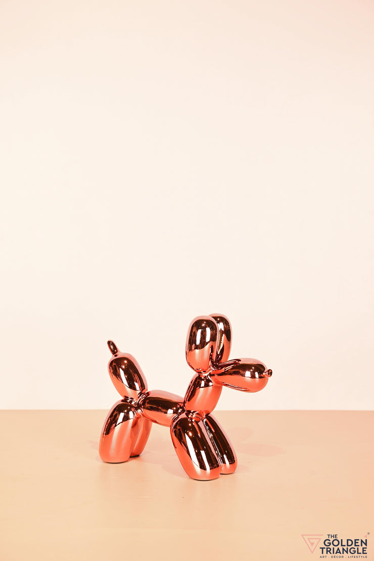 Bubbles - Electroplated Balloon Dog Artefact - Pink