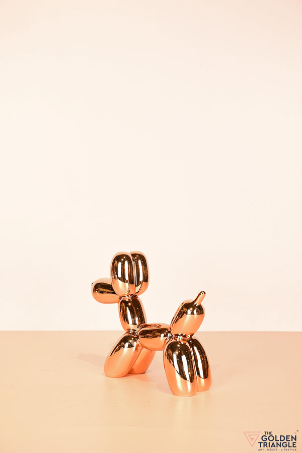 Bubbles - Electroplated Balloon Dog Artefact - Rosegold