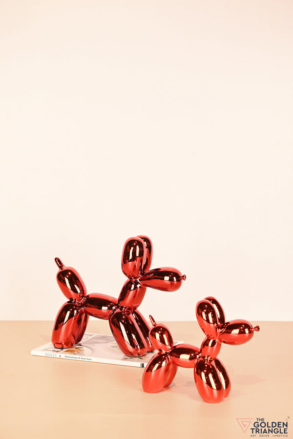 Bubbles - Electroplated Balloon Dog Artefact - Red