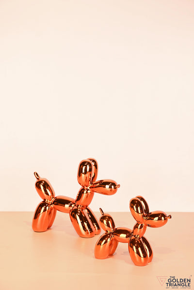 Metallic Balloon Dog Sculpture Orange
