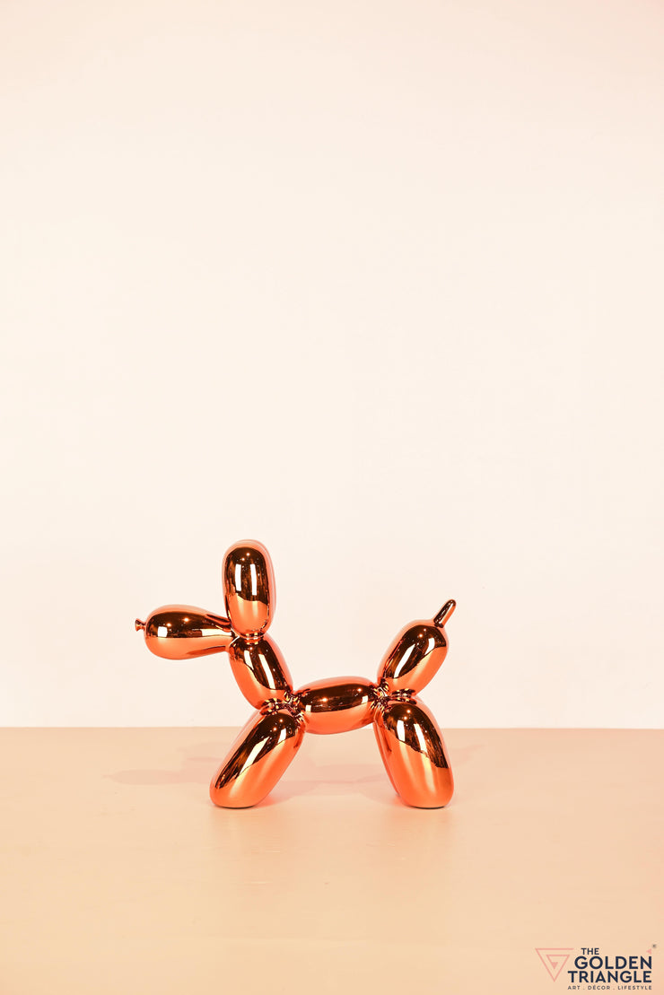 Bubbles - Electroplated Balloon Dog Artefact - Orange