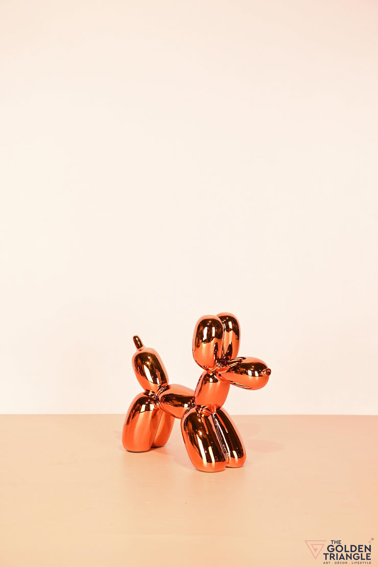 Bubbles - Electroplated Balloon Dog Artefact - Orange