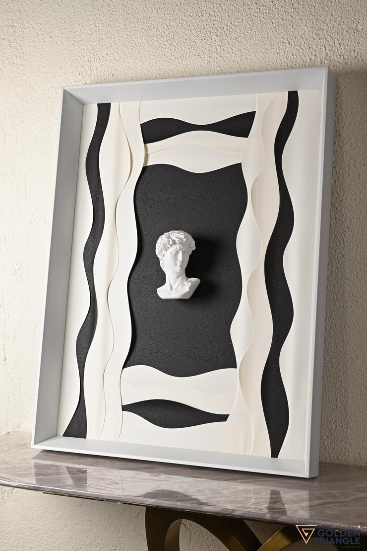 3D Roman Bust Art Frame - Black