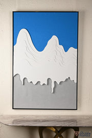 Textured Mountain Abstract Wall Art - Blue