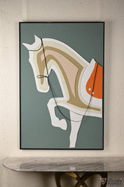 Textured Horse Wall Art - Green