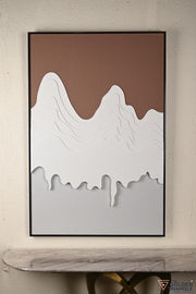 Textured Mountain Abstract Wall Art - Brown
