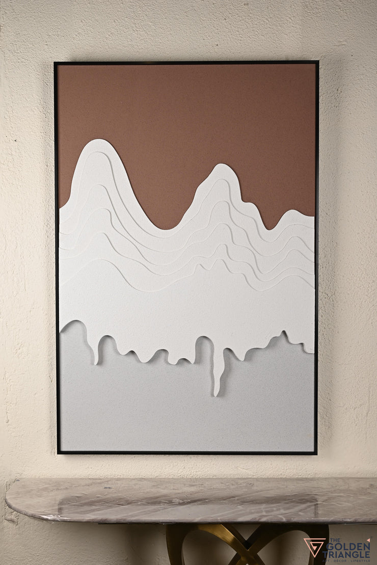 Textured Mountain Abstract Wall Art - Brown