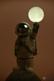 Apollo - Astronaut on moon with a light - Silver
