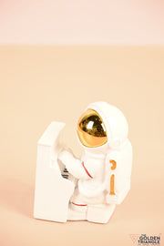 Titan - Astronaut Playing Piano Bookend - Gold