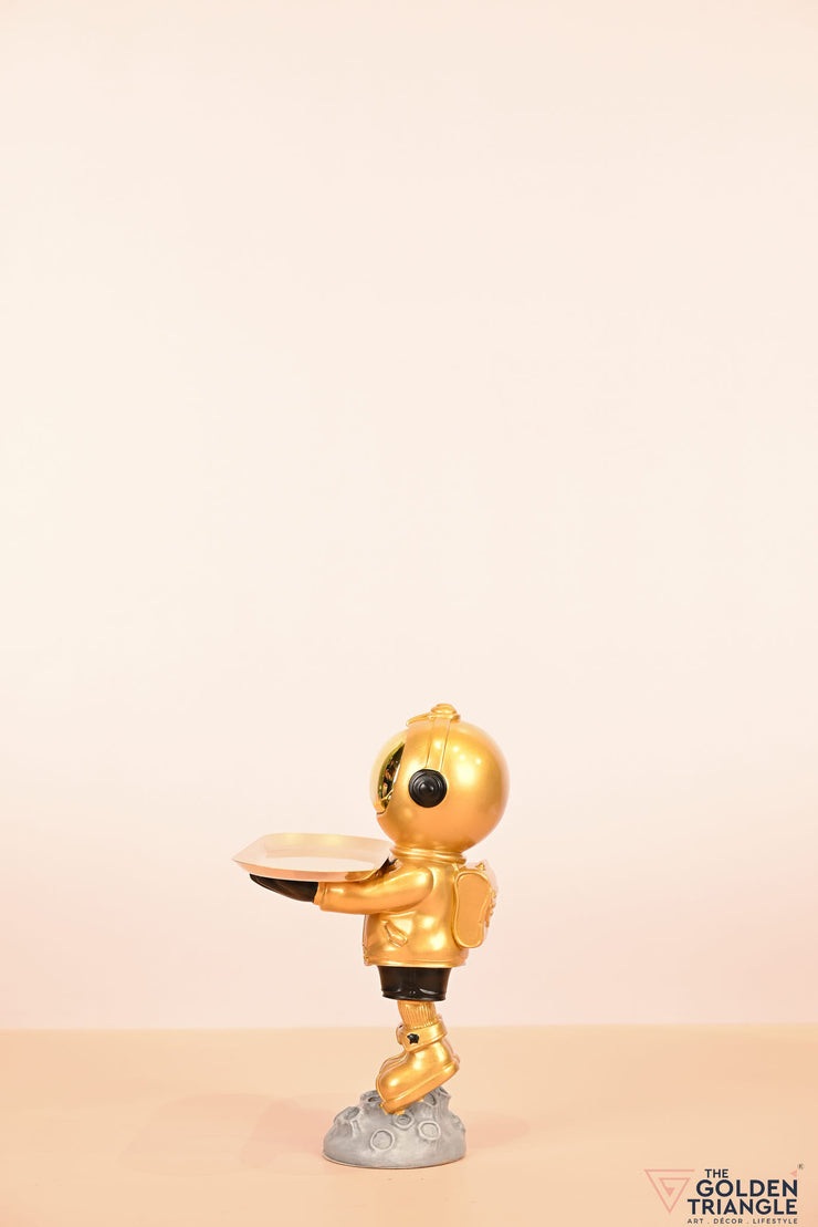 Aster - Space guy on moon holding a Tray - Gold