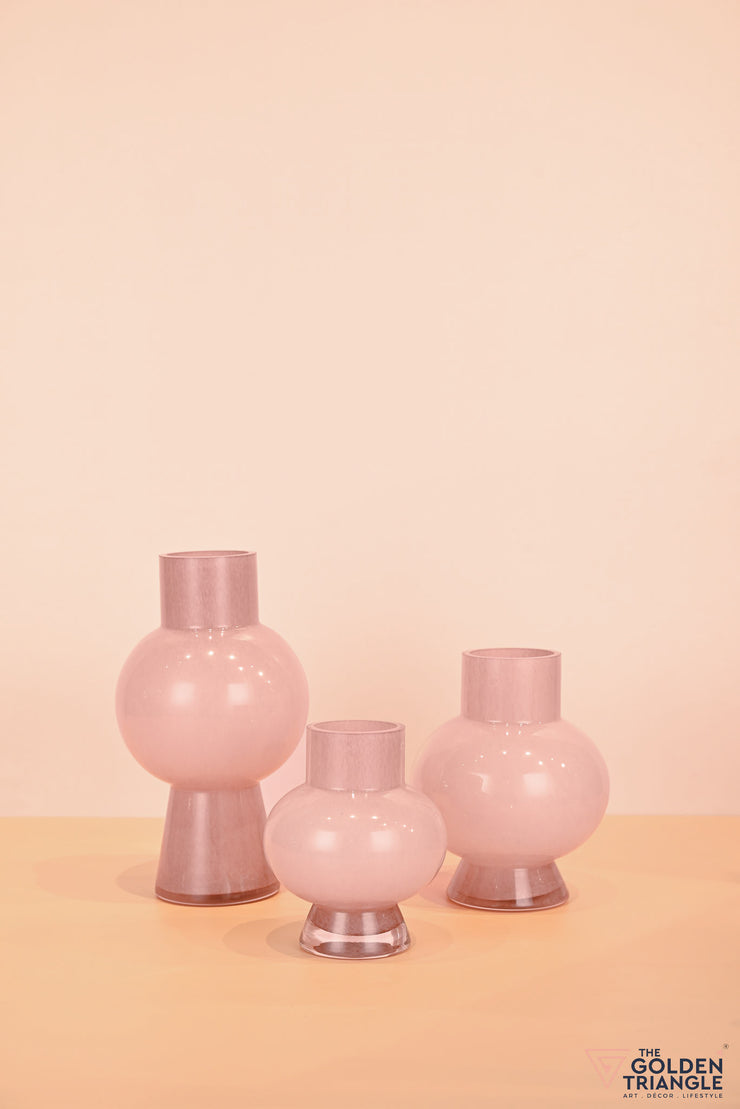 Seraphina Belly Glass Vase - Baby Pink
