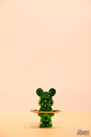 Rocco Electroplated Bear holding a Tray - Green