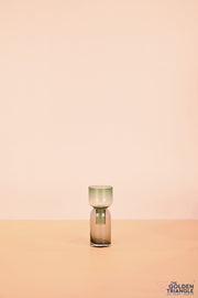Poppy Funnel Glass Vase - Green