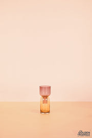 Poppy Funnel Glass Vase - Pink & Yellow