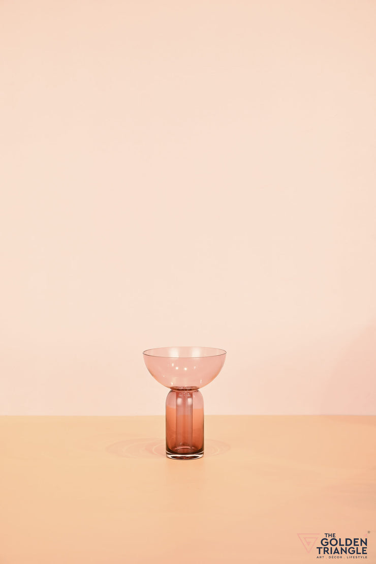Eliza Funnel Glass Vase - Small - Pink