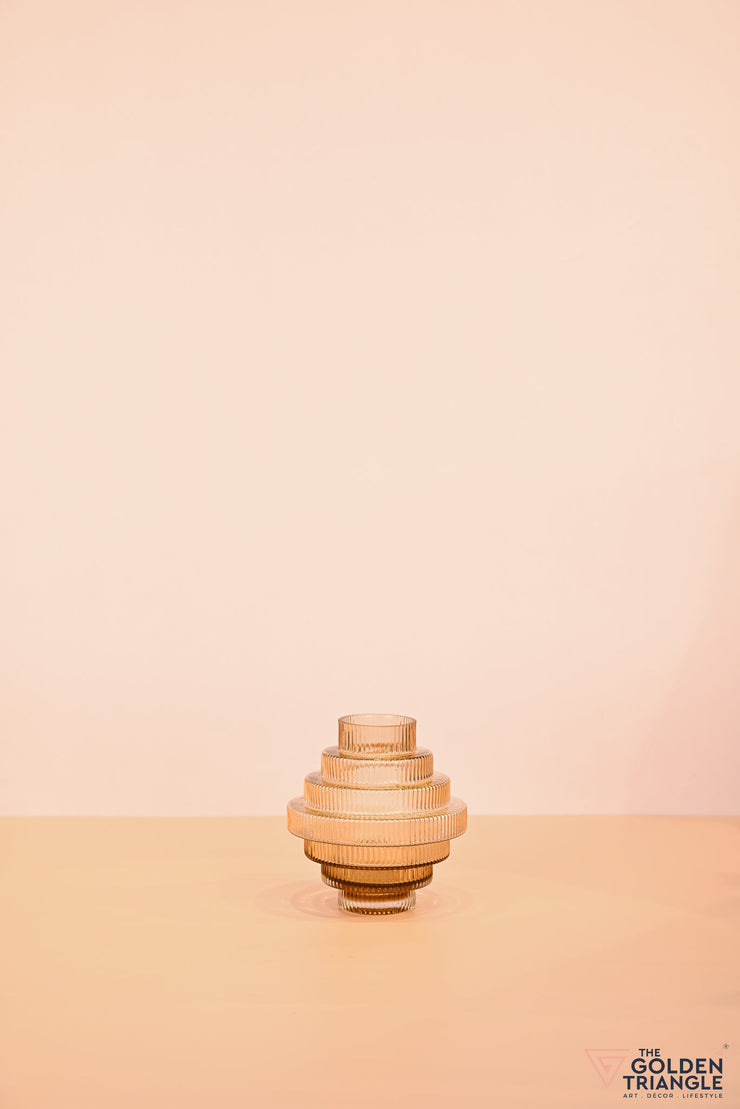 Lor Lantern Glass Vase - Amber