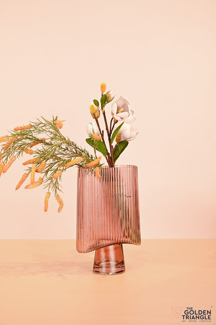 Serenova Glass Vase - Dark Pink