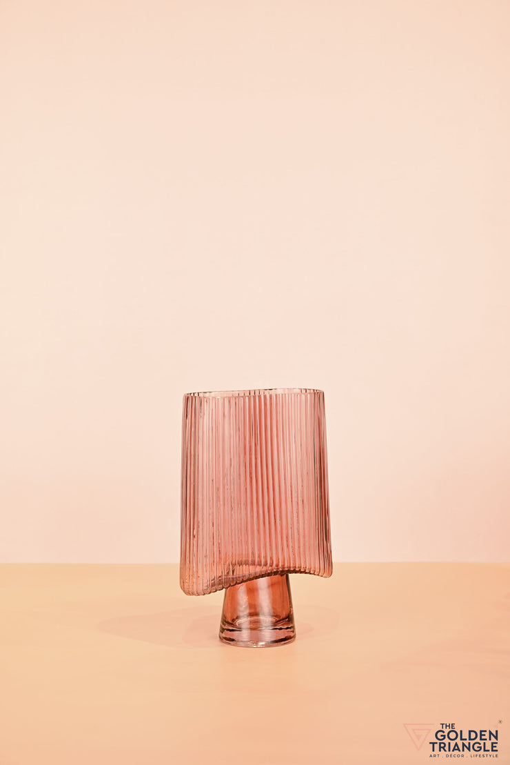 Serenova Glass Vase - Dark Pink