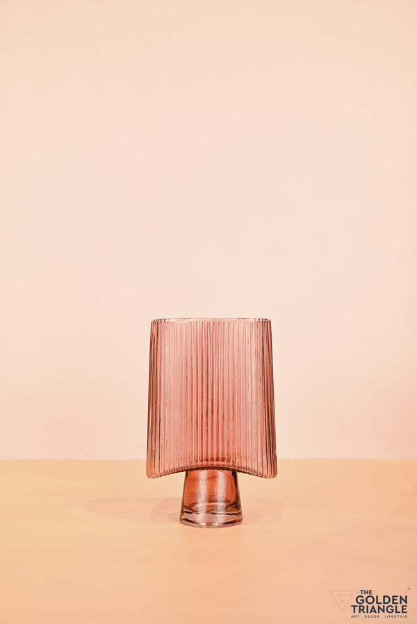 Serenova Glass Vase - Dark Pink