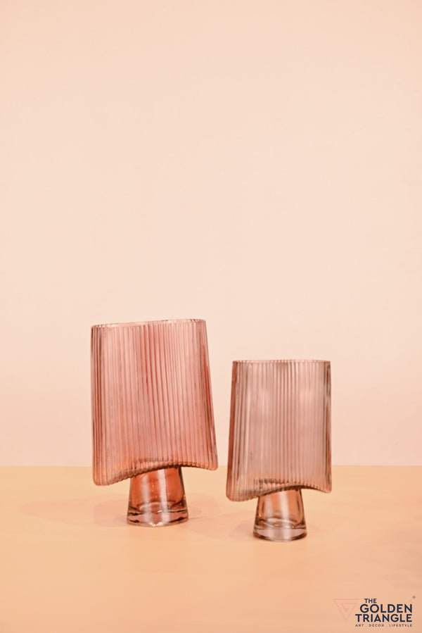 Serenova Glass Vase - Dark Pink