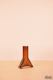 Delphie Triangular Glass Vase - Brown