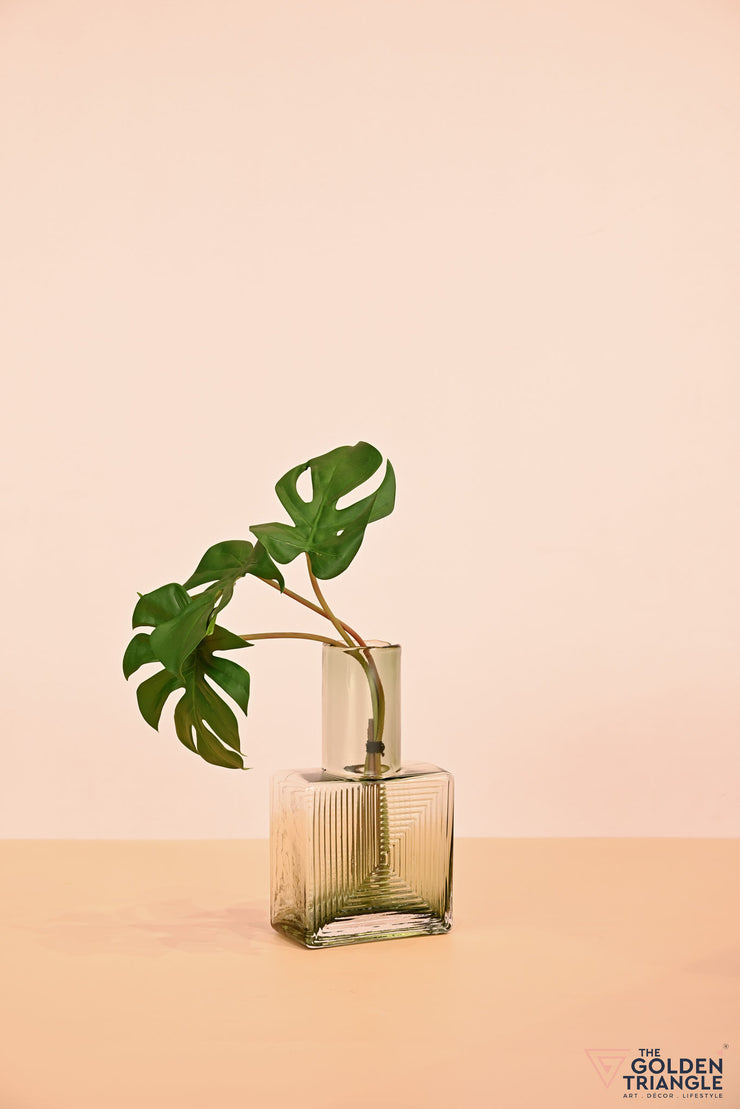Delphie Square Glass Vase - Green