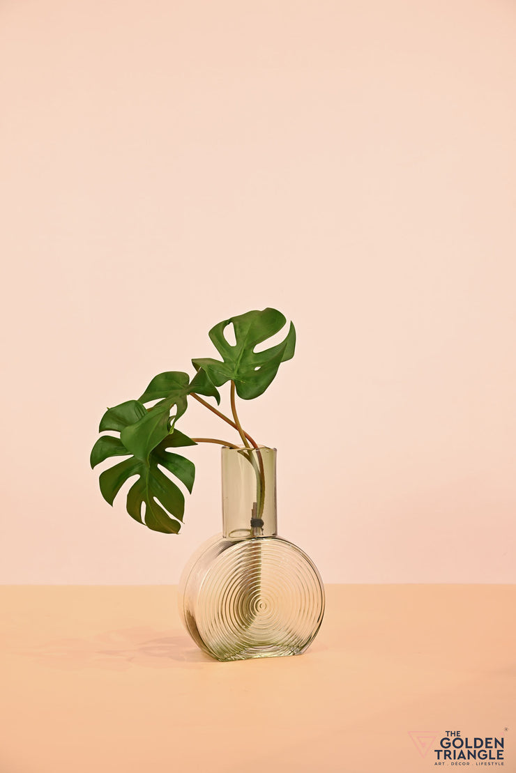 Delphie Circular Glass Vase - Green