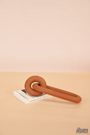 Entwine Tabletop Ceramic Chain Artefact - Rust