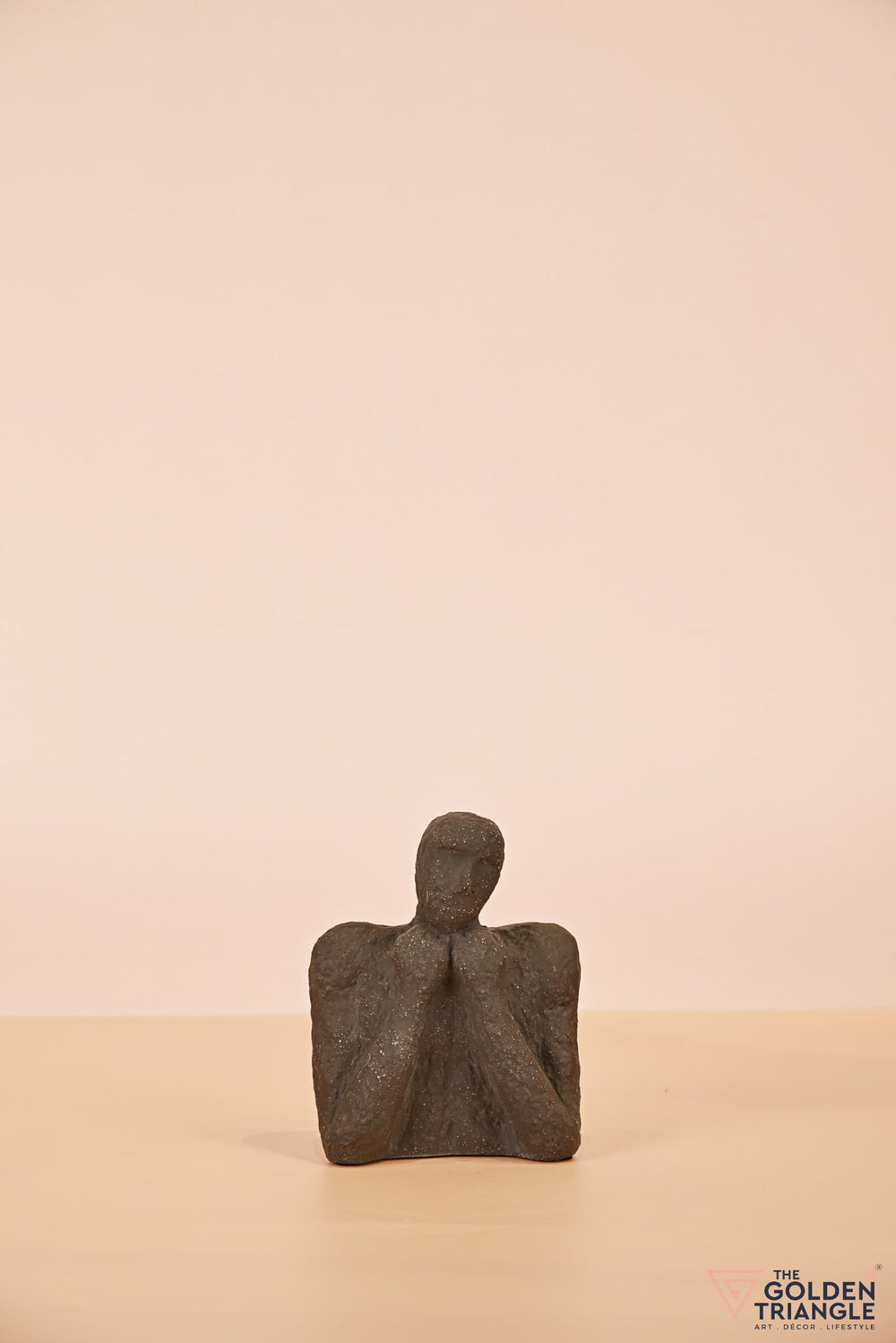 Expressionist ceramic Face - Thinking - Black