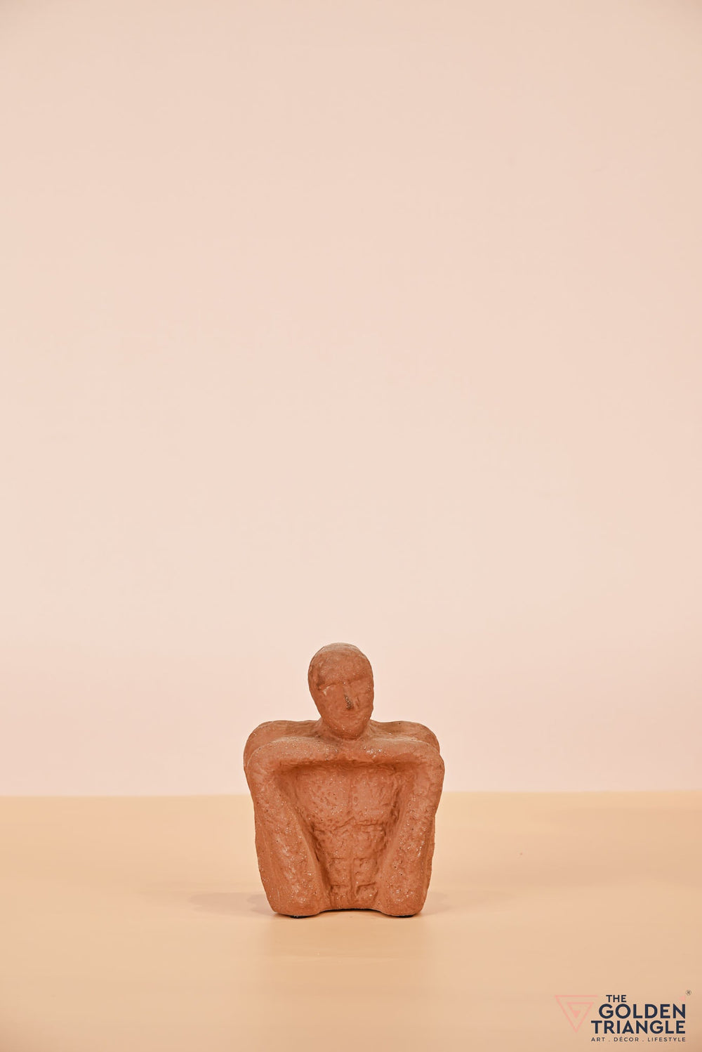 Expressionist ceramic Face - Waiting - Rust