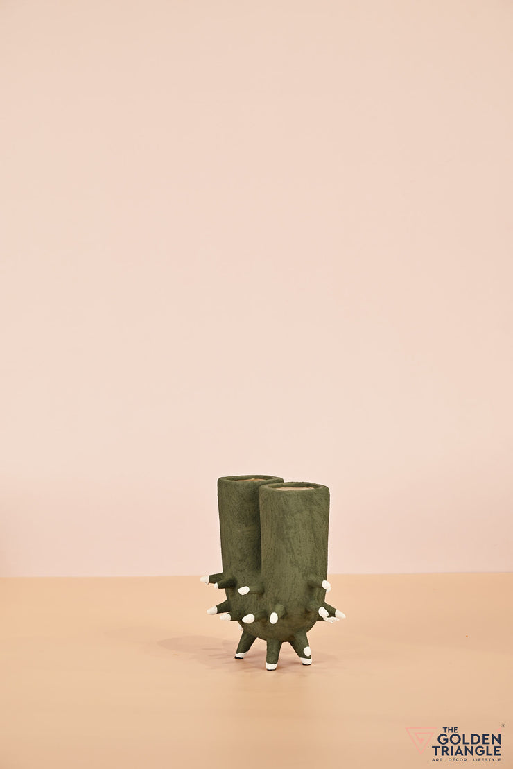Spikelet Ceramic Vase - Green