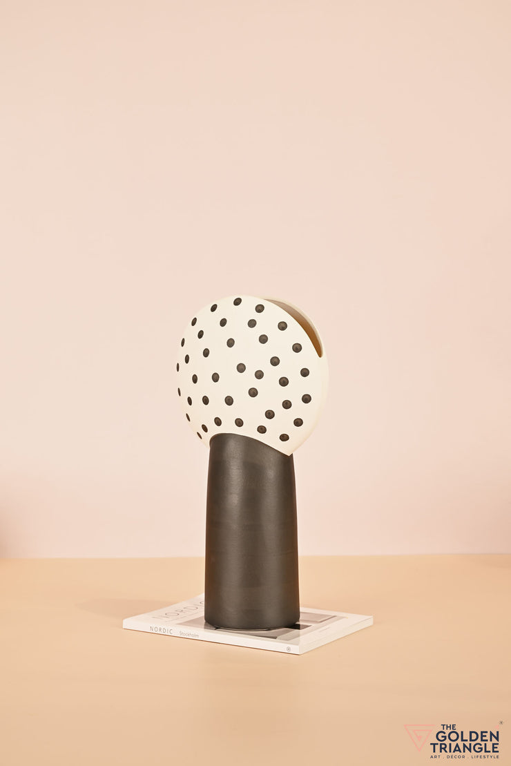 Art Deco Ceramic Vase - Polka Dots