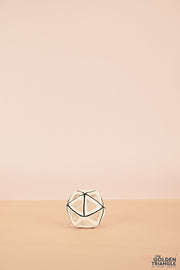 Geometric Cutout Ceramic Sphere - White