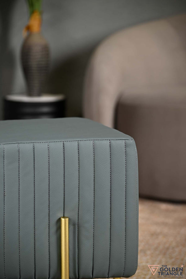 Phoenix Leatherette Pouffe - Livid