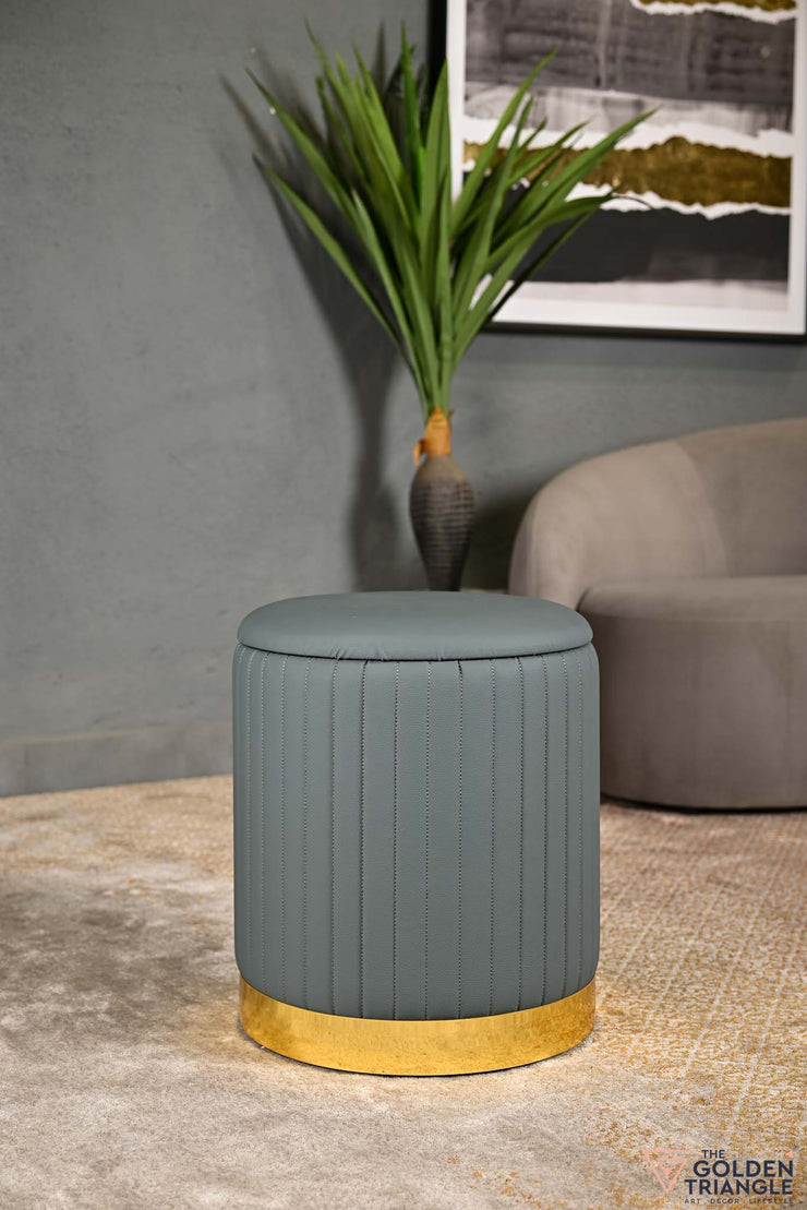 Yoshi Leatherette Storage Pouffe - Livid