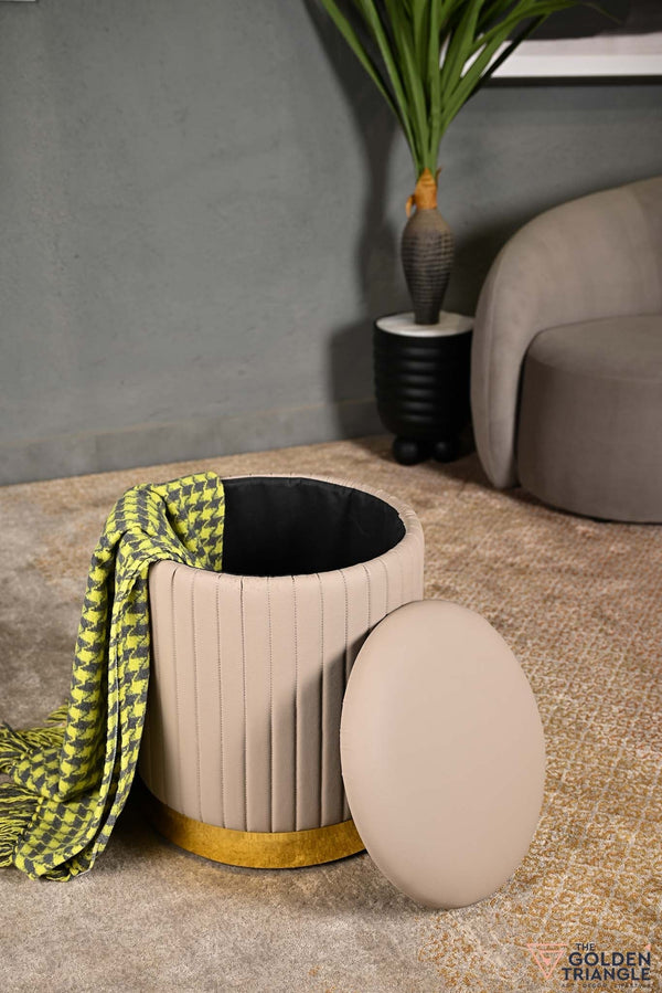Yoshi Leatherette Storage Pouffe
