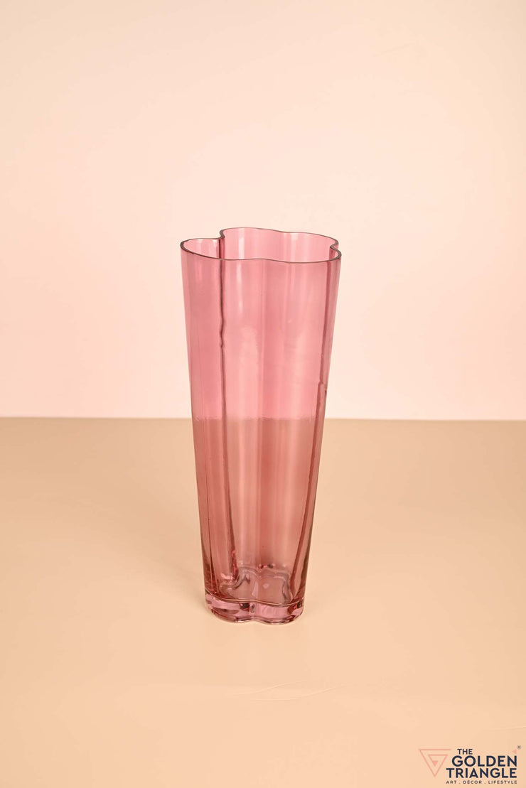 Rosie Tall Glass Vase - Pink