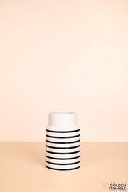 Timeless Stripes Ceramic Vase - Short