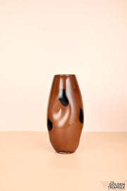 Spotlight Dimpled Polka Dot Glass Vase - Ochre