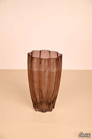 Graceful Ridges Glass Vase - Wide