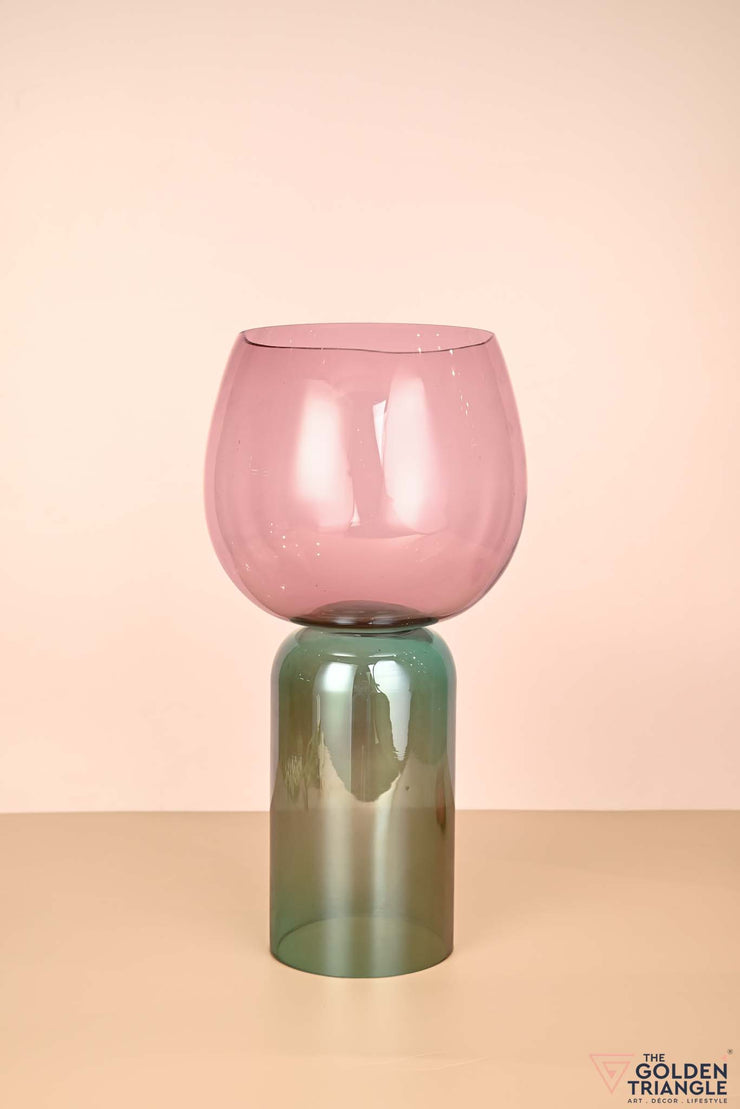 Bentley Two Way Glass Vase - Green  and Pink