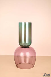 Bentley Two Way Glass Vase - Green  and Pink