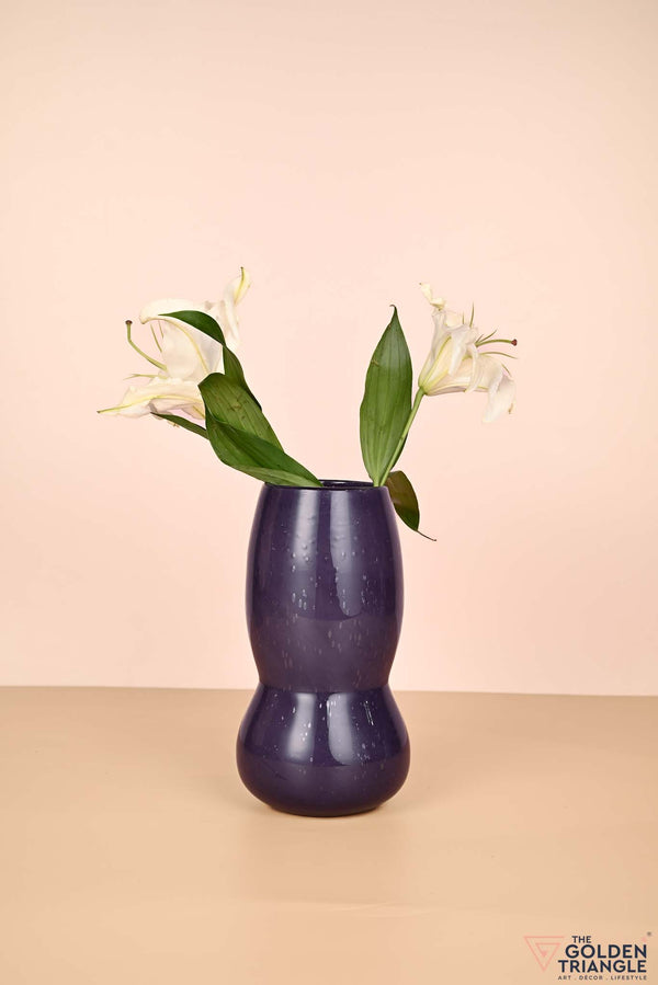Springtime Sprig Glass Vase - Purple