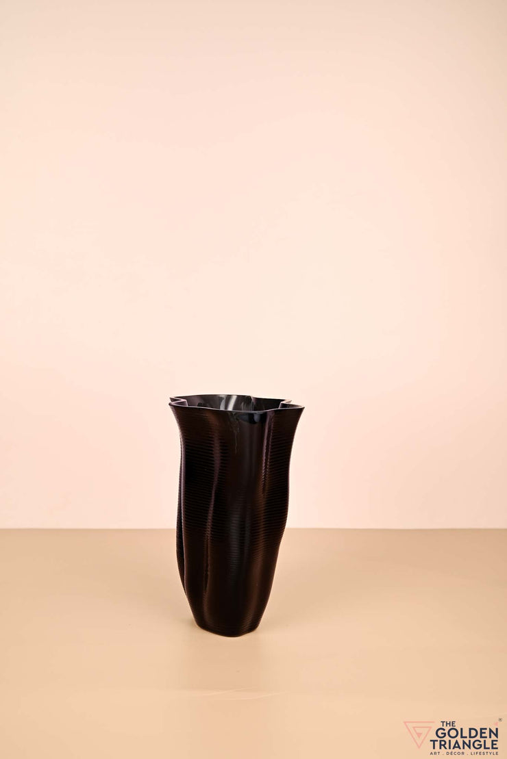 Ruffled Reflection Glass Vase
