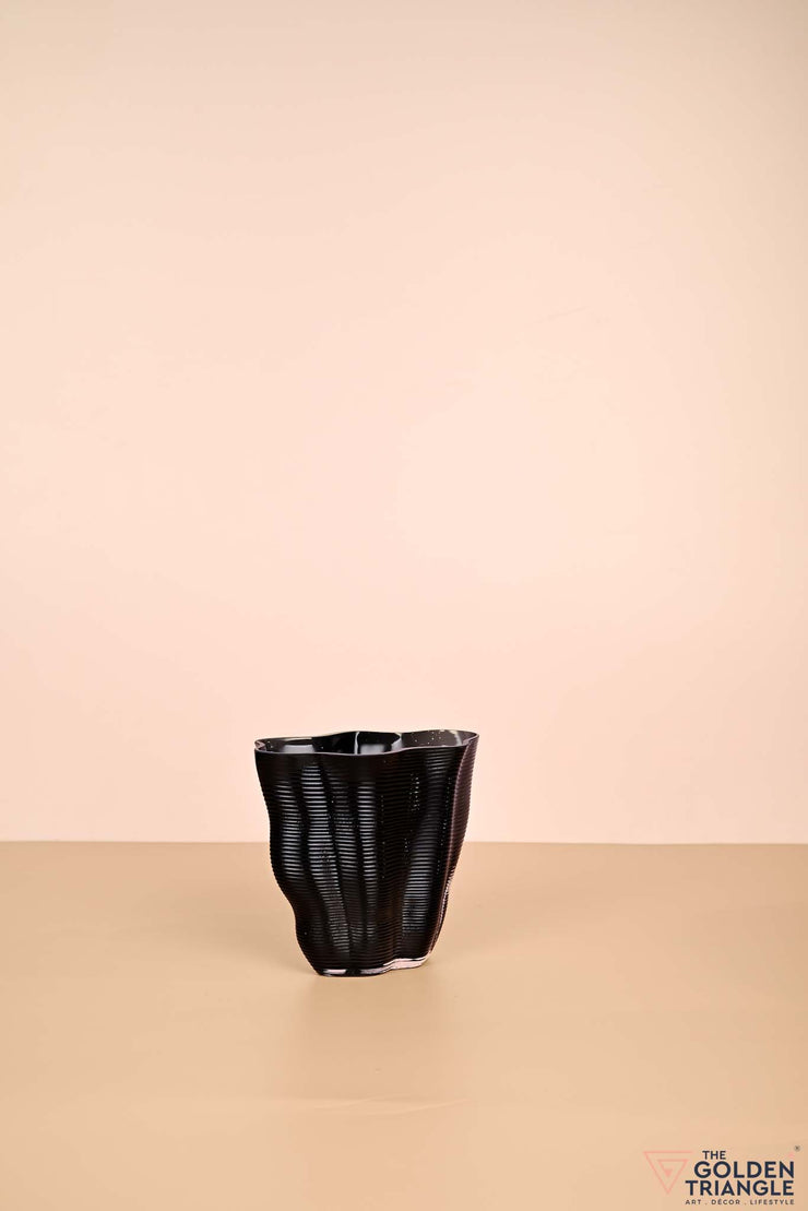 Ruffled Reflection Glass Vase