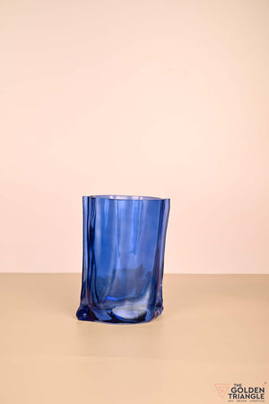 Edge Glass Vase - Royal Blue