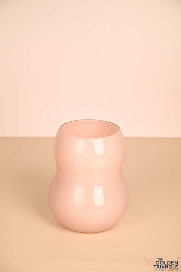 Springtime Sprig Glass Vase - Baby Pink