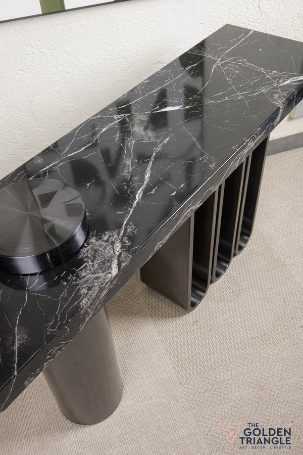 Florent Console Table - Gun Metal